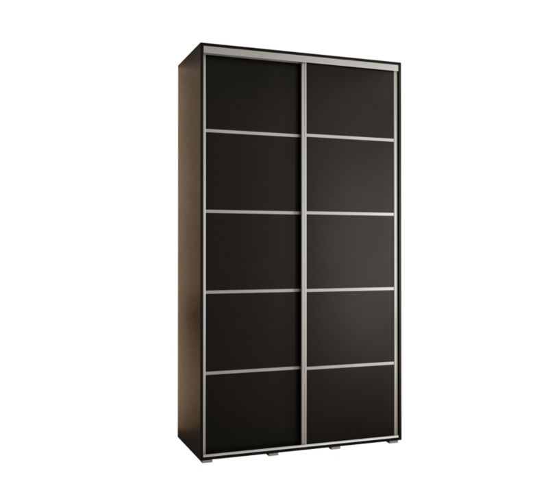 Szafa przesuwna Abiks DAVOS 4 wysoka szer.140cm gł.45cm czarny/czarny/srebrny 1szt.