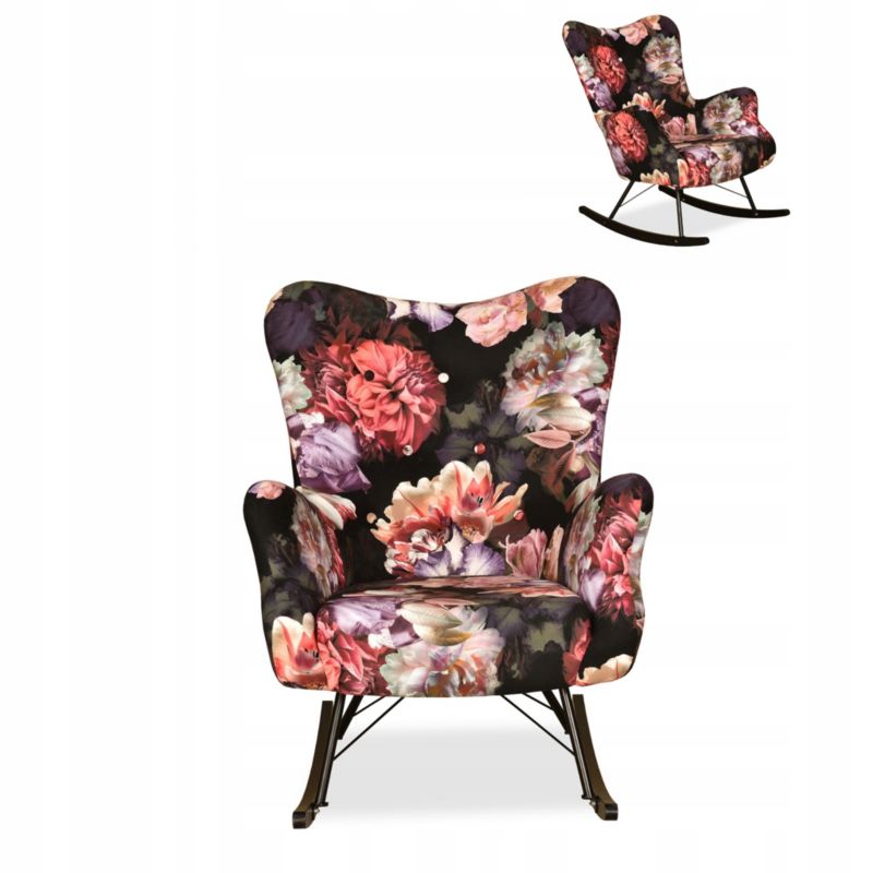 Fotel uszak do salonu bujany Family Meble Luna Print kwiecisty 1szt