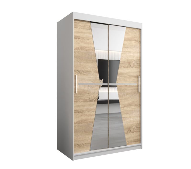 Szafa przesuwna Garderoba Abiks MAROKO 120 biały/sonoma 1 szt.