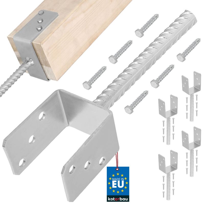 Podstawa słupa KOTARBAU z prętem do wmurowania 80 mm 4 szt.
