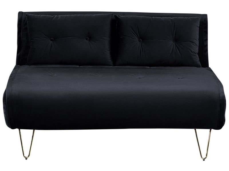 Sofa dwuosobowa Vestfold Czarny Welur 1 szt.