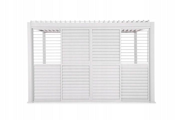 Drzwi Przesuwne Gutroof żaluzjowe do Pergoli Ogrodowej PREMIUM 3m białe 1 szt