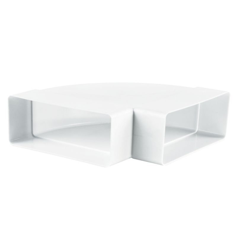 Kolanko poziome Vents 204 x 60 mm 90 stopni białe