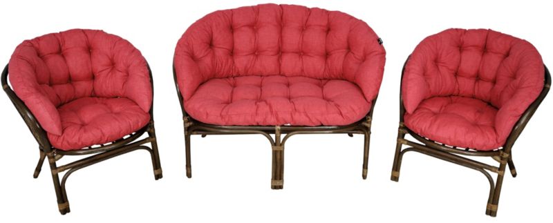 Poduszka na meble rattanowe wiklinowe AMPO komplet czerwony 1 szt.