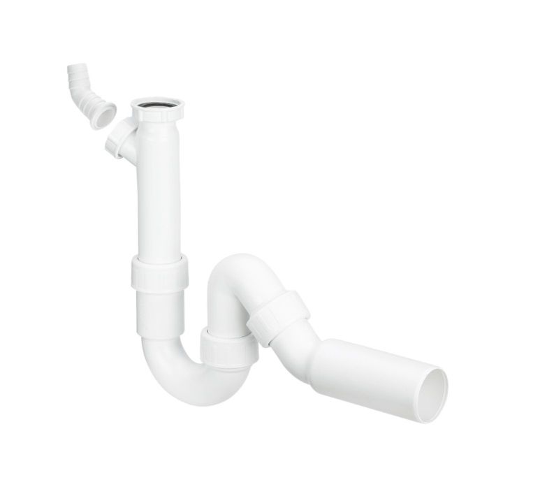 Syfon rurowy Viega 1 1/4" x 50 mm biały z odpływem zmywarki 1 szt.