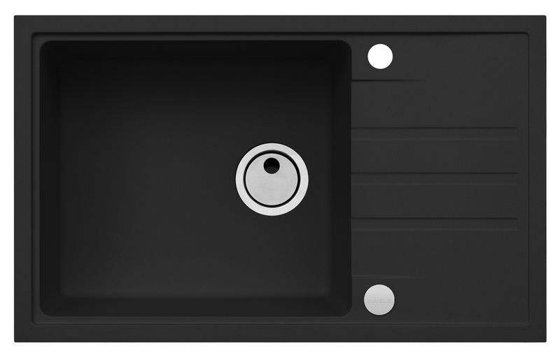 Zlewozmywak granitowy Alveus Intermezzo 130 Deep Black kol. 90 czarny (78x48) 1-komorowy 1szt.