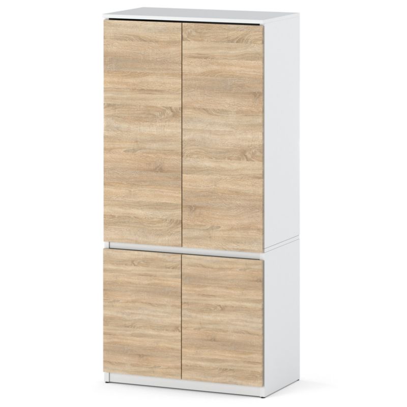 Szafa Hurtownia-Mebli 4 Drzwi Posti 80cm Biały Mat Dąb Sonoma 80x50x180 cm 1szt.