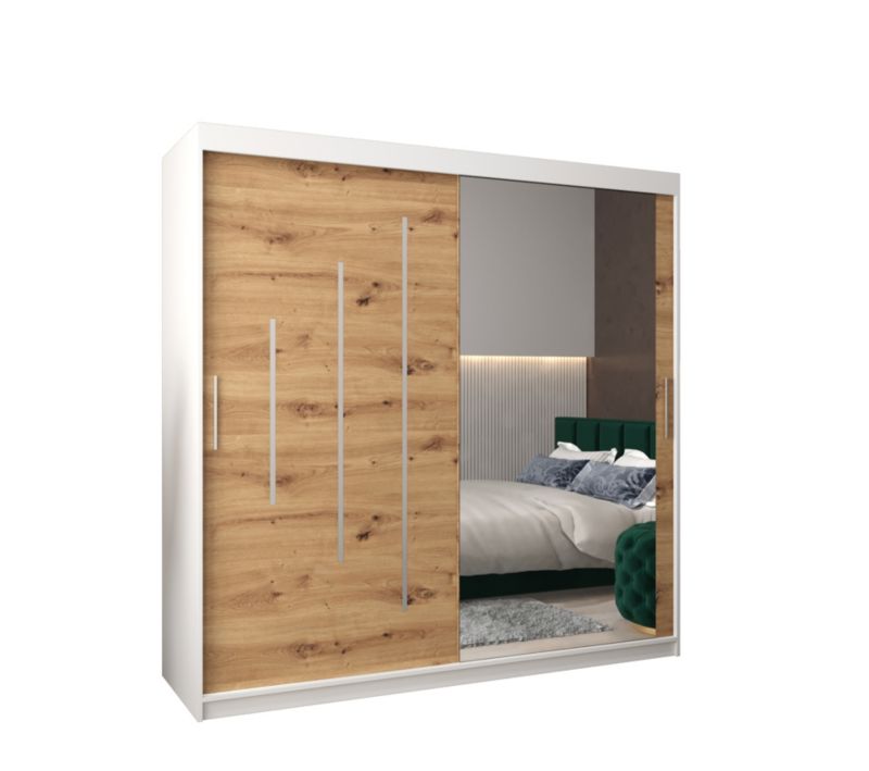 Szafa przesuwna Garderoba Abiks YORK 2 200 biały/artisan 1 szt.