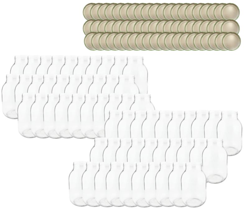 Słoiki MODO24 4000ml 4l soki ogórki cukinia grzyby nalewki zakrętki 100mm PZH 60 kpl.