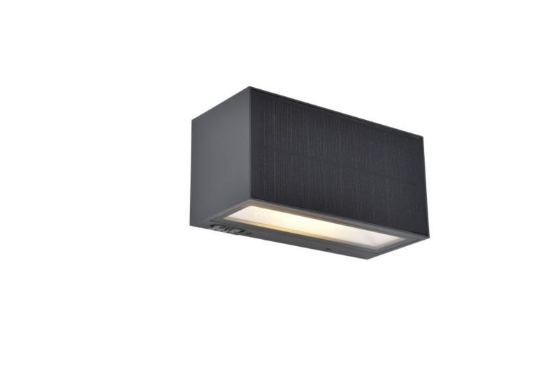Kinkiet solarny Lutec Inka szary i odcienie szarości LED 9W 3000K 720lm IP44 wym: 8,9 x 18 x 8 cm aluminium - 1 szt.