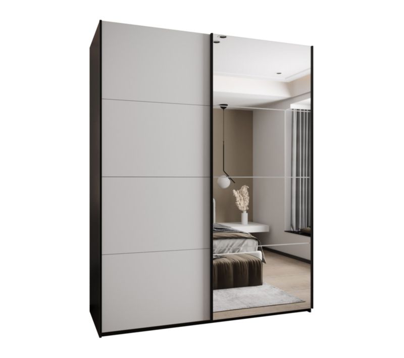 Szafa przesuwna Abiks LUX 3 wysoka szer.200cm czarny/biały/czarny 1szt.