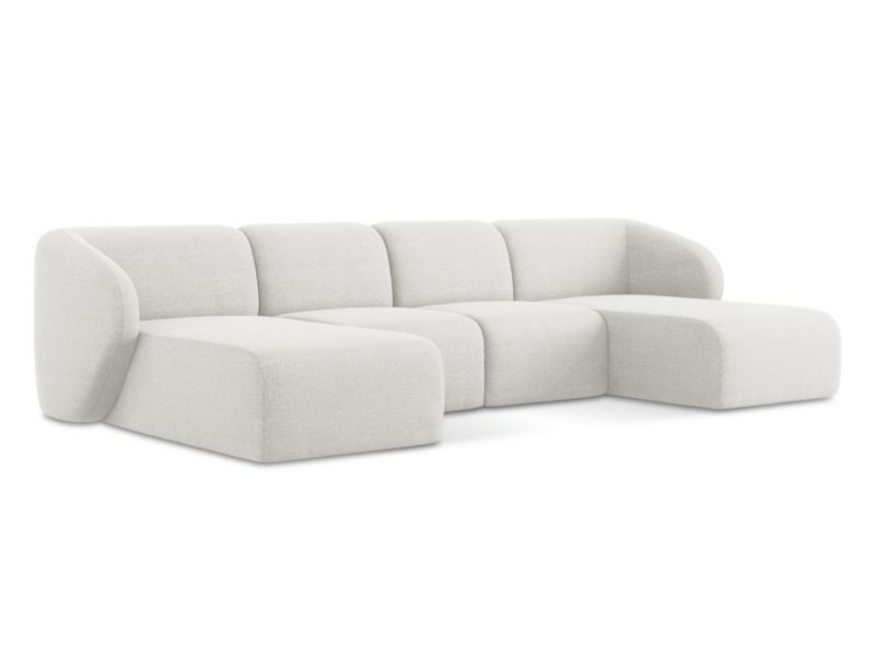 Sofa panoramiczna LaMiaSofa CERVO z tkaniny bouclé 370x170 cm biały 1 szt.