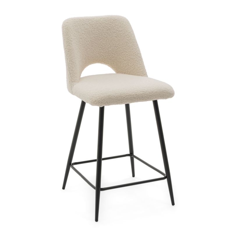 Hoker barowy tapicerowany New Home ORO jasnobeżowy ecru boucle teddy 1 szt.