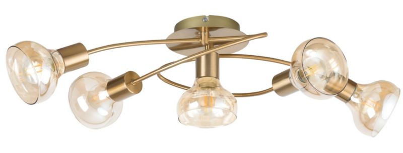 Lampa sufitowa wisząca Rabalux Holly złoto antyczny-bursztynowy wym: 18 x 68 x 30 cm 5xE14 x 1 szt.