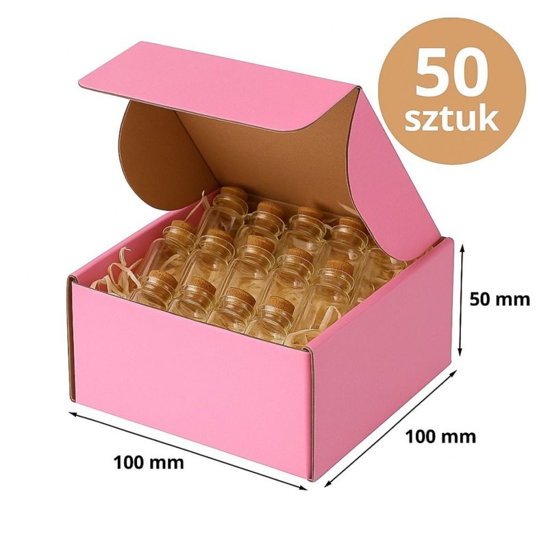 Karton Wykrojnikowy Neopak 100x100x50mm(zewn) Różowy - Pakiet uk 50 szt.