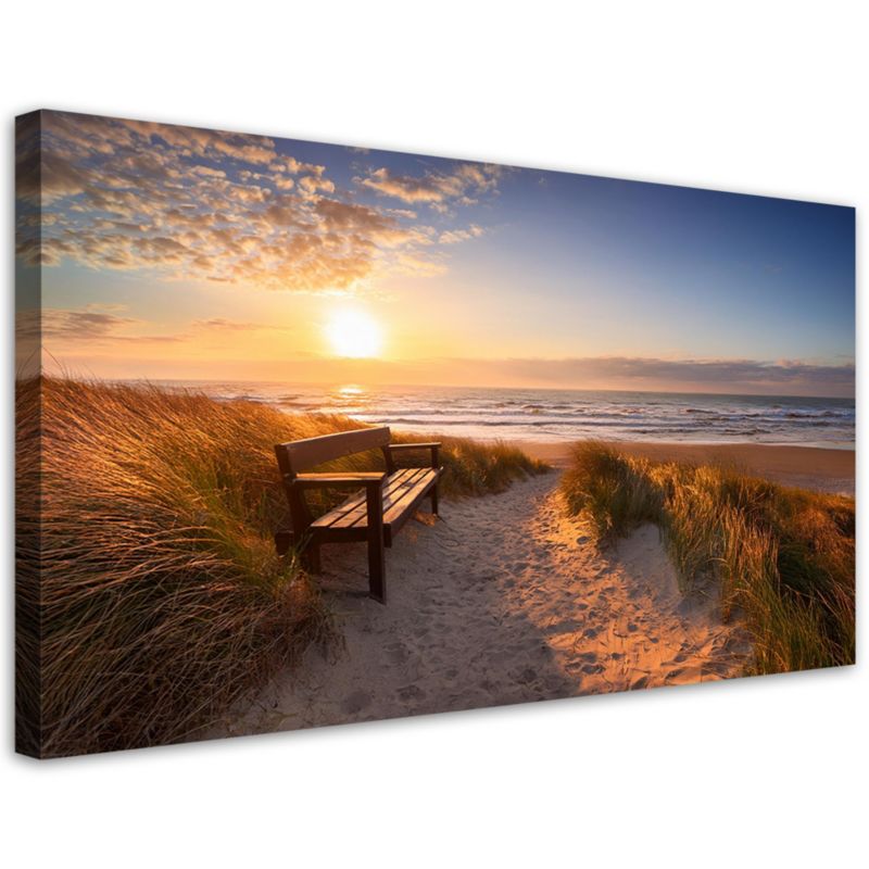 Obraz na płótnie Feeby Plaża Morze Wydmy Zachód Słońca 120x60cm 1szt