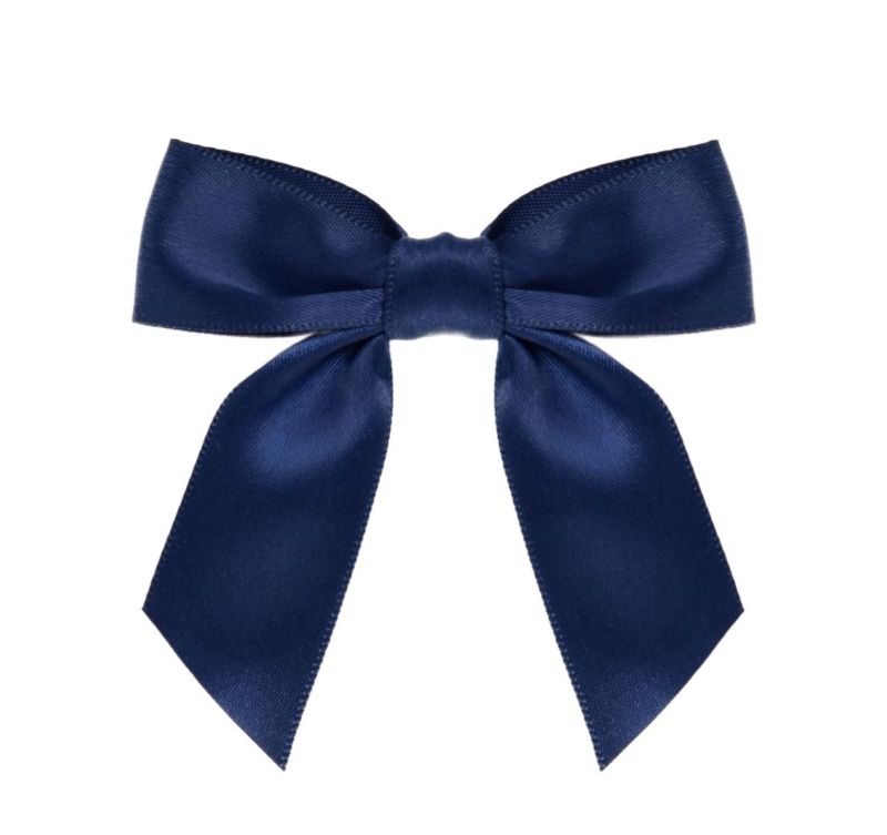 Kokarda satynowa Neopak SAMOPRZYLEPNA Granatowa 80mm Ozdobna Prezentowa 10 szt.