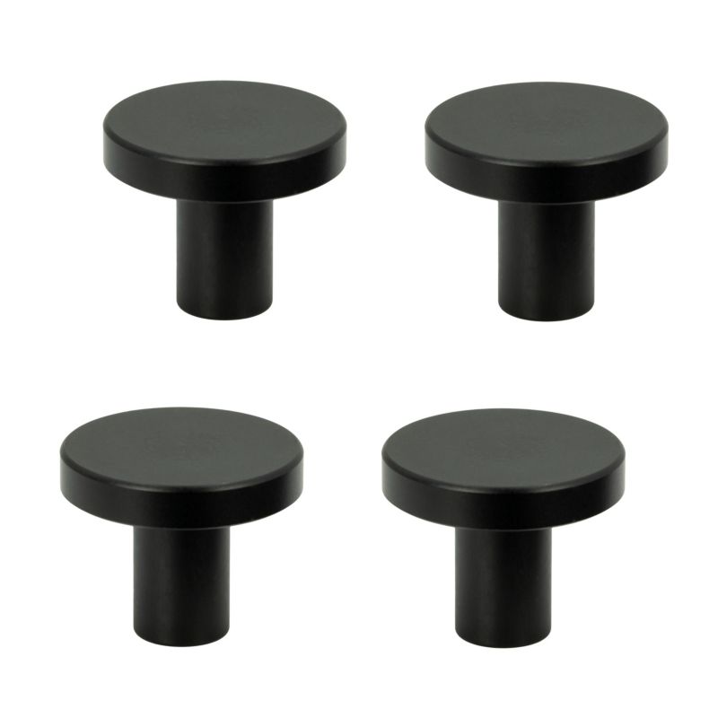 4 x Gałka meblowa okrągła czarna metalowa 2,5 cm 4 szt