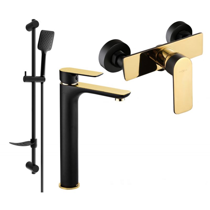 Zestaw prysznicowy Mexen Alfa czarny/złoty 1 szt.