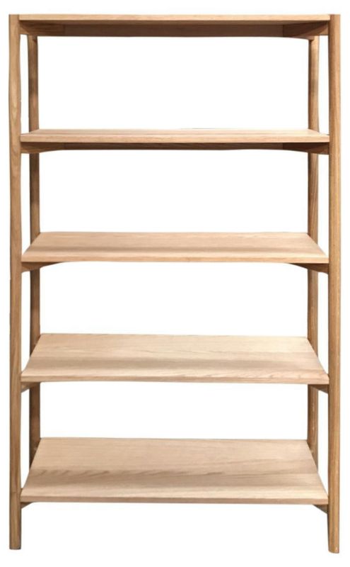 Regał drewniany do salonu Braidwood Actona dąb bielony 160 cm nowoczesny skandynawski 1 szt.