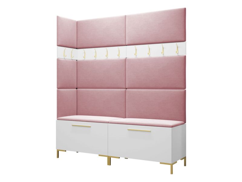 Garderoba MIRJAN 24 Zilion V biały + różowy 1 kpl.