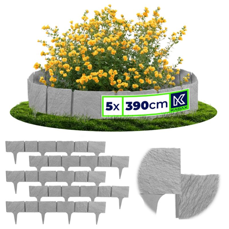 Obrzeże ogrodowe KADAX szare, 5 szt.