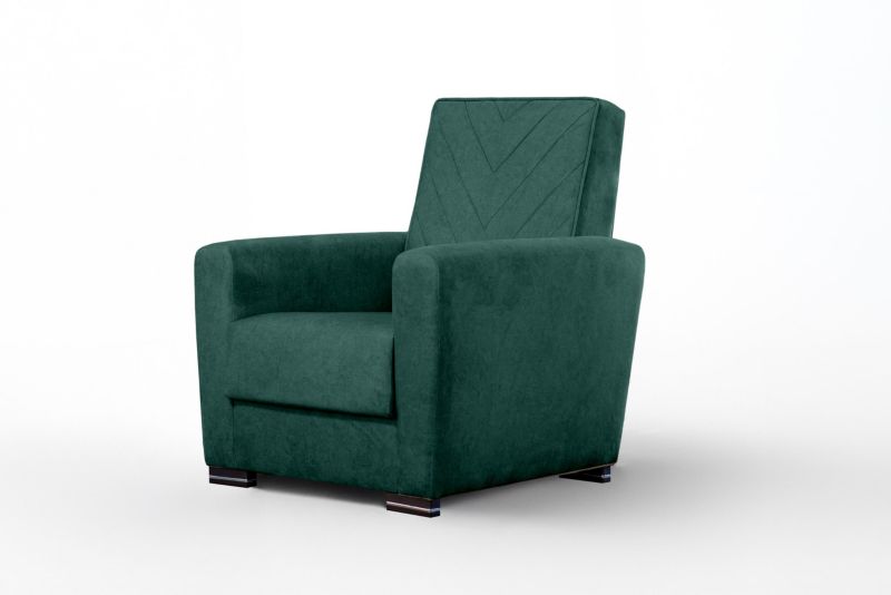 Fotel tapicerowany Bettso Vera z pikowanym oparciem do salonu zielony 1szt.