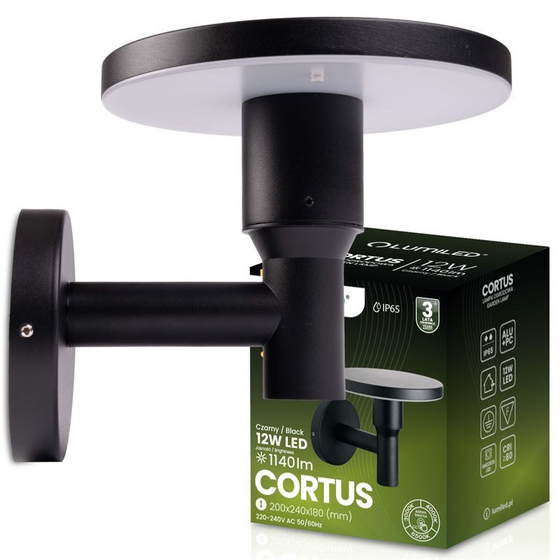 Lampa Ogrodowa Lumiled Zewnętrzna Kinkiet Elewacyjny CCT LED 12W 3000-6500K IP65 1 szt.