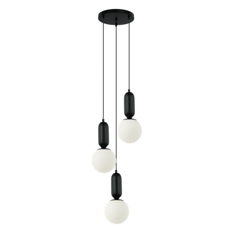 Lampa wisząca Italux Aldeva czarno-biała wym: 127 x 40 x 40 cm 3xE27 x 1 szt.