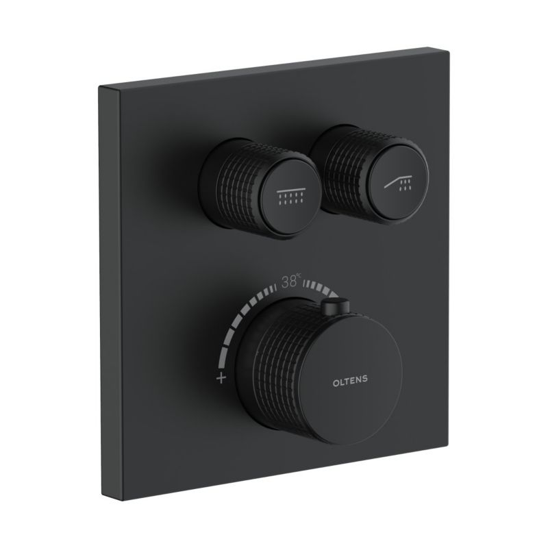 Bateria wannowo-prysznicowa Oltens Onega czarny mat termostatyczna podtynkowa 1 szt.