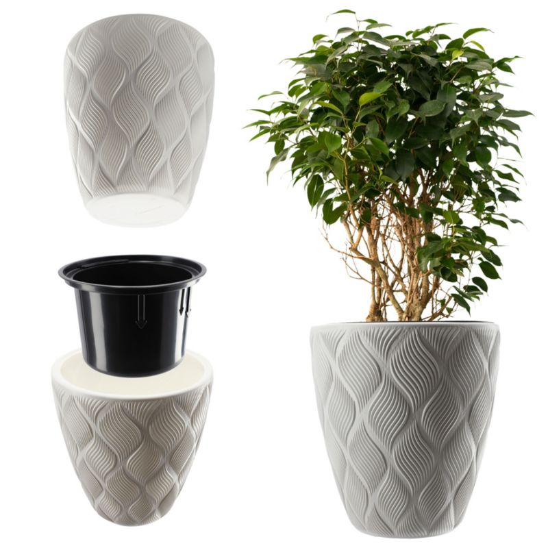 Donica KADAX Doniczka Z Wkładem Osłonka Biała 32,5cm 1 szt.