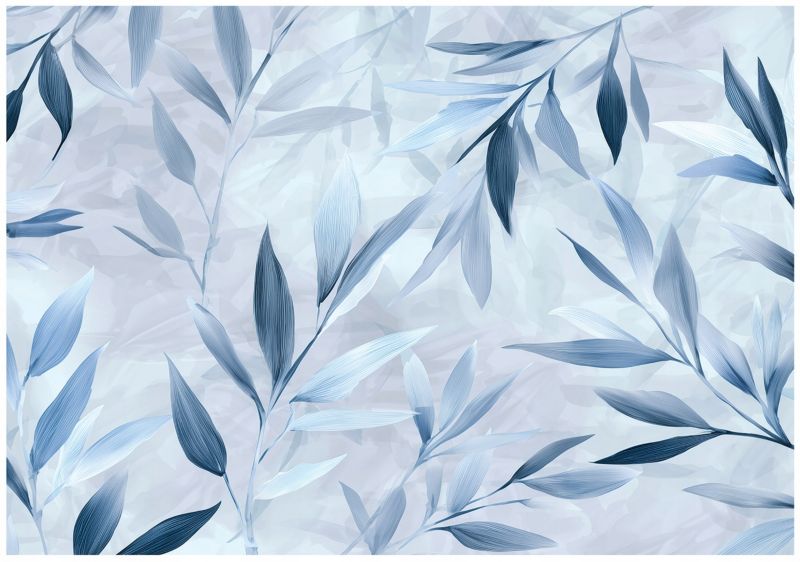 Fototapeta WALLARENA Do Sypialni Salonu Na Flizelinie Liście Nowoczesny Abstrakcja Niebieski 300x210 cm 16127VX6 1 szt.