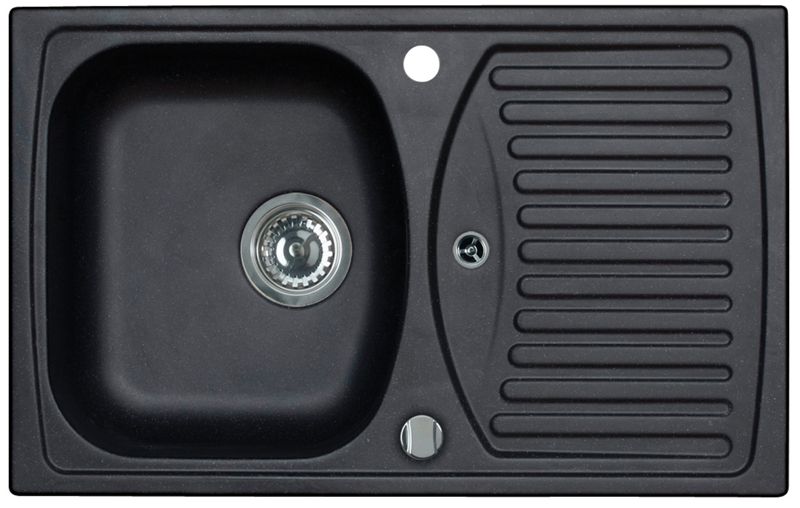 Zlewozmywak granitowy Alveus Record 30 kol. 91 czarny (78x48cm) 1-komorowy 1szt.