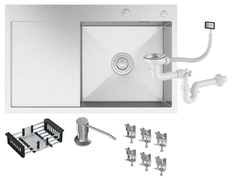 Zlewozmywak Stalowy Granitan Bari78P z Syfonem 1kpl.