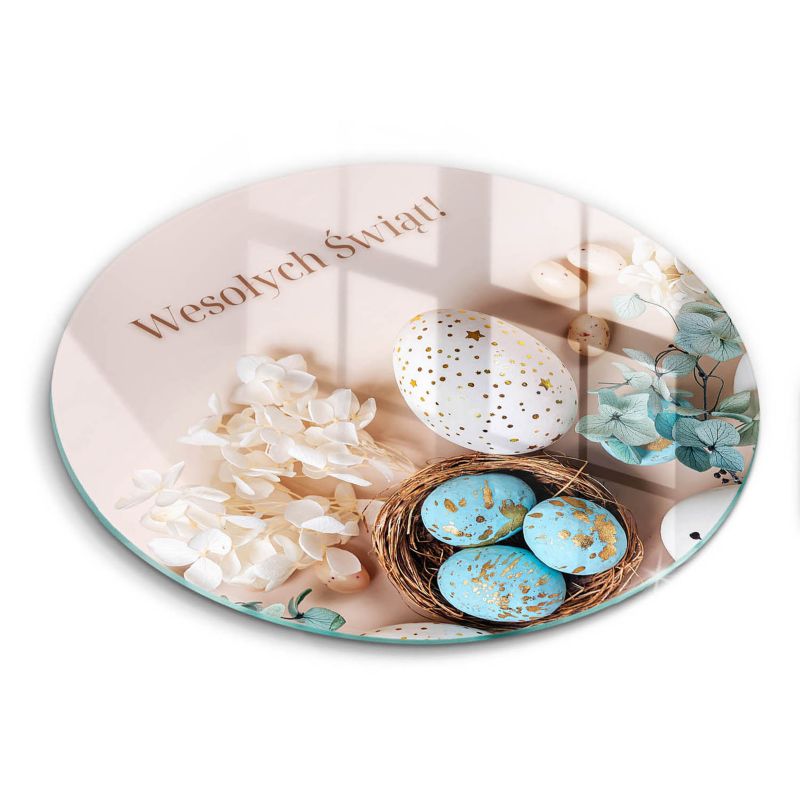 Szklana deska do krojenia Wallfluent fi30 cm Wesołych Świąt Wielkanocnych 1 szt.