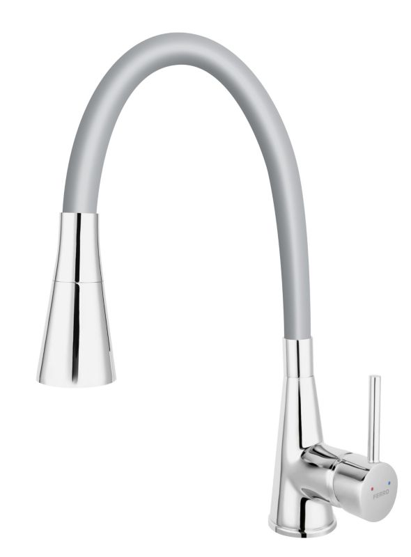 Bateria kuchenna Ferro Zumba II stojąca chrom szara elastyczna wylewka 1 szt.