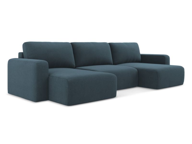 Sofa panoramiczna z funkcją spania LaMiaSofa OSTIA z tkaniny strukturalnej 332x149 cm jeans 1 szt.