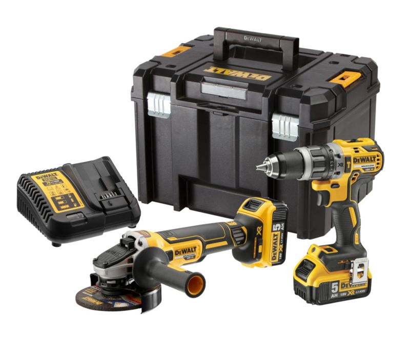 Wiertarko-wkrętarka + szlifierka kątowa DeWalt 2 x 5.0 Ah