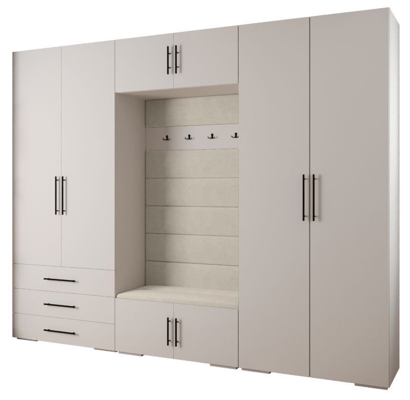 Garderoba do przedpokoju Abiks INOVA 3 Z14 biały+czarny+manila02 1 szt.