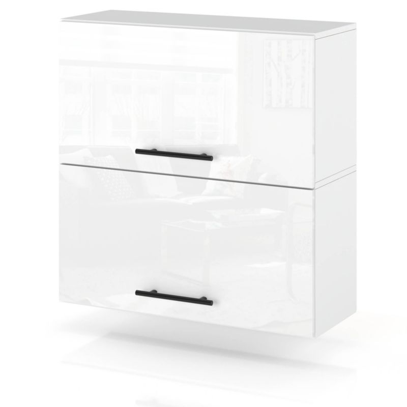 Szafka Kuchenna Hurtownia-Mebli Wisząca Klapowa W60K sPremium 60cm Biały Mat Biały Połysk 60x32x72 cm 1szt.