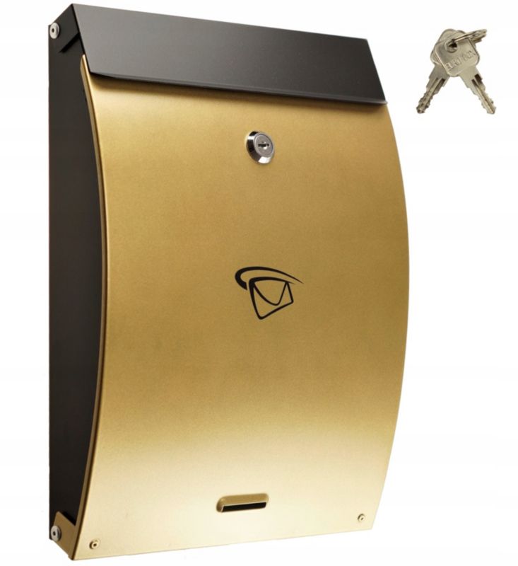 Skrzynka FEINZ Na Listy Z Kluczem 35 X 25 Cm Duża Złota Premium 1 szt.