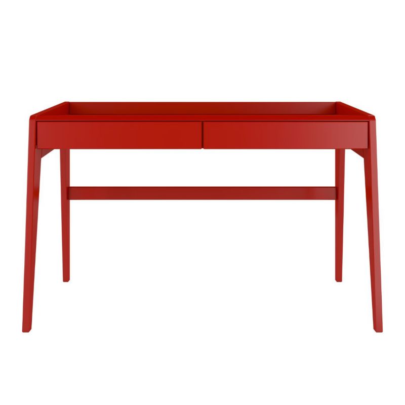 Drewniane bukowe biurko z szufladami Visby LISA czerwony 1 szt.