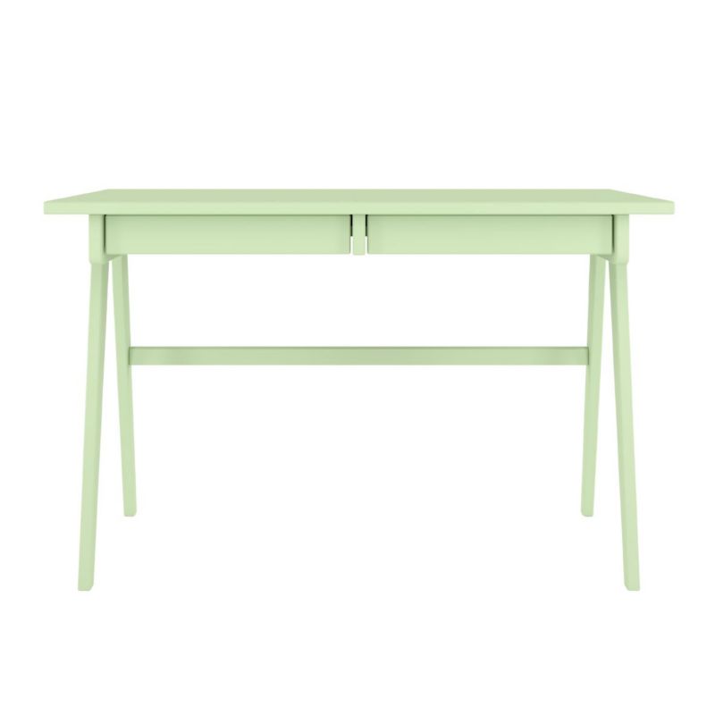 Drewniane biurko z szufladami Visby EDDA pudrowa zieleń 1 szt.
