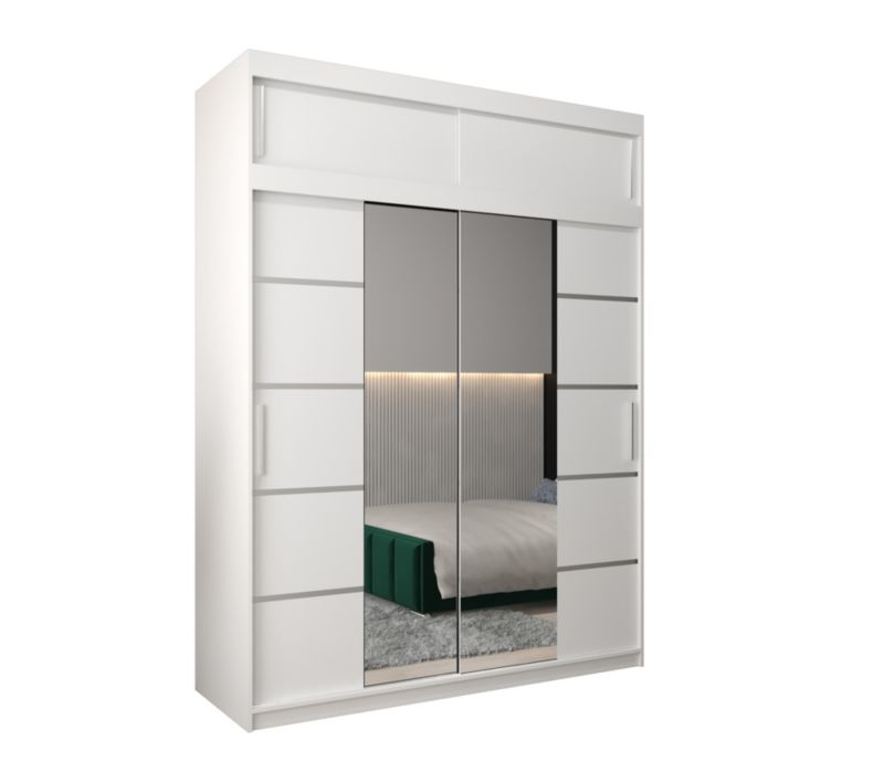 Szafa przesuwna Abiks Verona 4 180 biały + biały z nadstawką 1 szt.