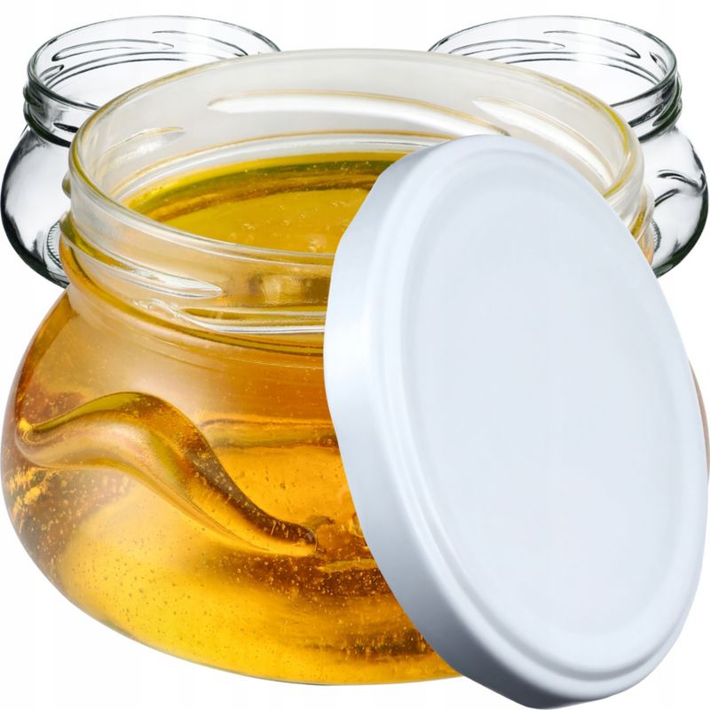 Słoik KADAX Słoiki 300ml Szklany Na Przetwory miód Dżem + Zakrętki Fi82 50 szt.