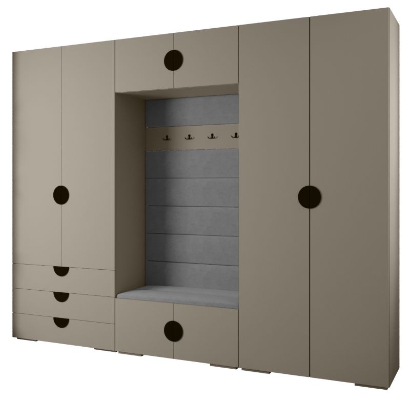 Garderoba do przedpokoju Abiks INOVA 4 Z14 kaszmir+czarny+manila16 1 szt.