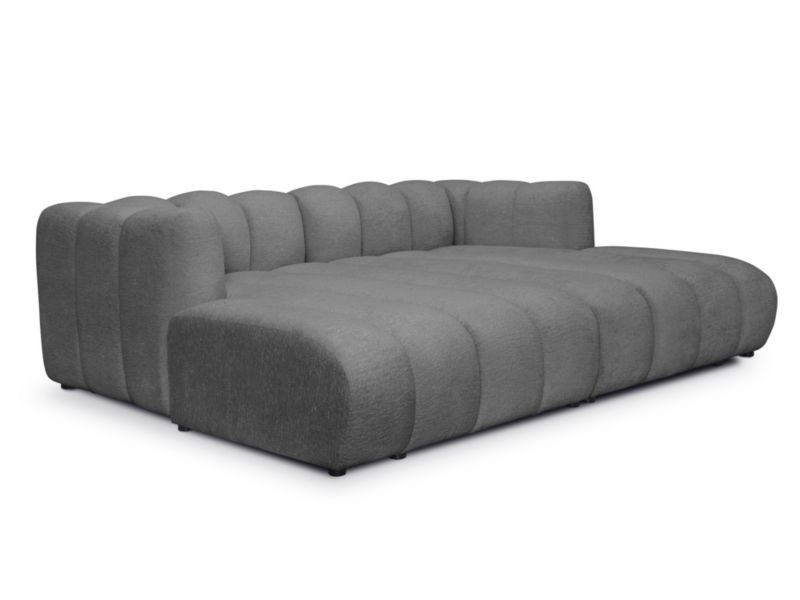 3-osobowa kanapa modułowa LaMiaSofa NAPOLI z tkaniny szenilowej 179x226 cm ciemny szary 1 szt.
