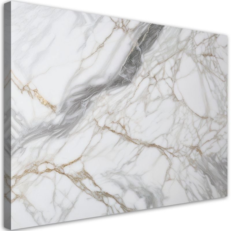 Obraz na płótnie Feeby Szaro Beżowy Marmur Abstrakcja 90x60cm 1szt