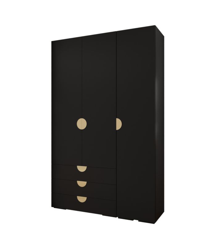 Garderoba wysoka do przedpokoju Abiks INOVA 4 Z17 czarny+złoty 1 szt.