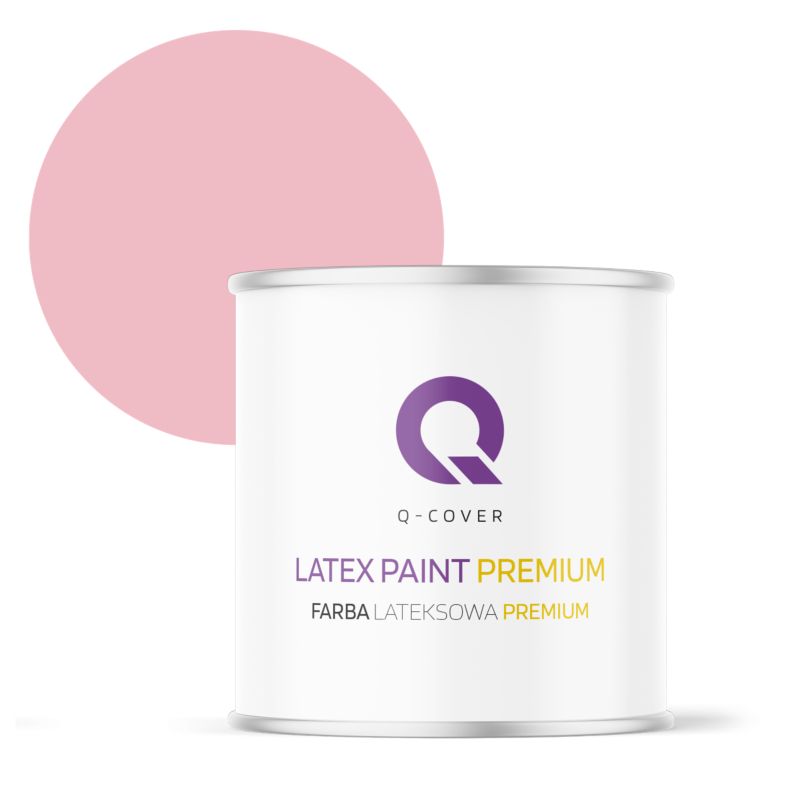 Farba Lateksowa Premium Plamoodporna do Ścian i Sufitów Q-Cover Różowy jasny H3657 Głęboki Mat 2L